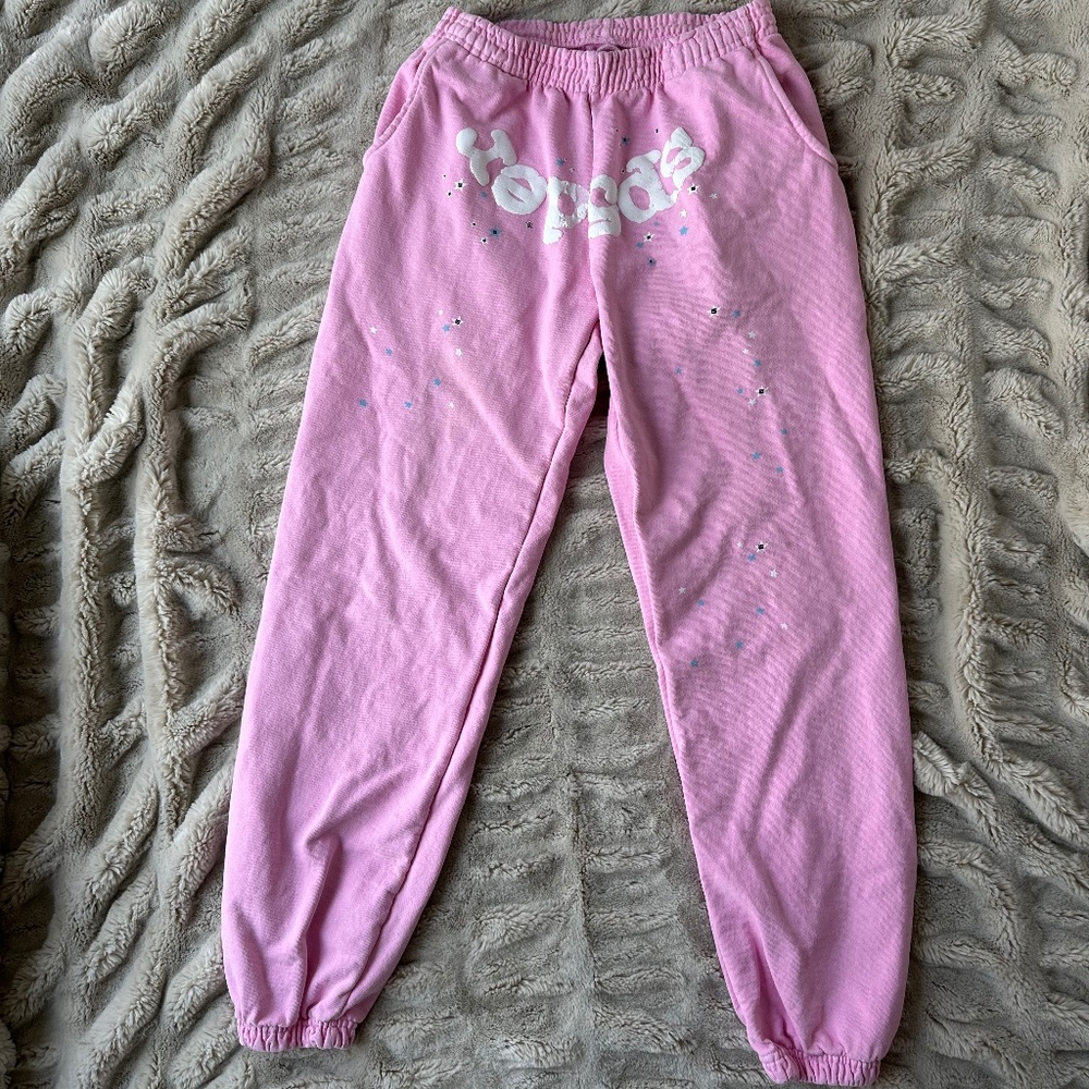 Unisex Spider / Sp5der OG Web Sweatpants Pink